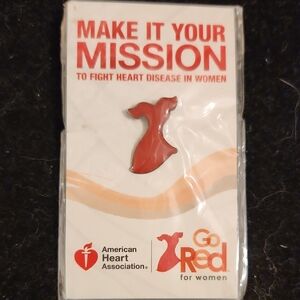 Red Dress Pin For Heart Asc